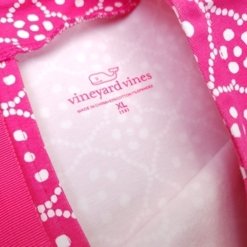 Vineyard Vines Pink White Teen Girls Dress Sz 16 ( XL ) - Picture 3 of 11